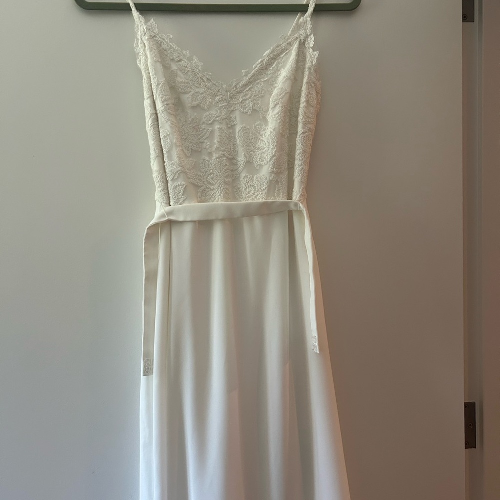 Tadashi Shoji Ivory Brett Feminine Wedding Dress Size - Picture 5 of 6